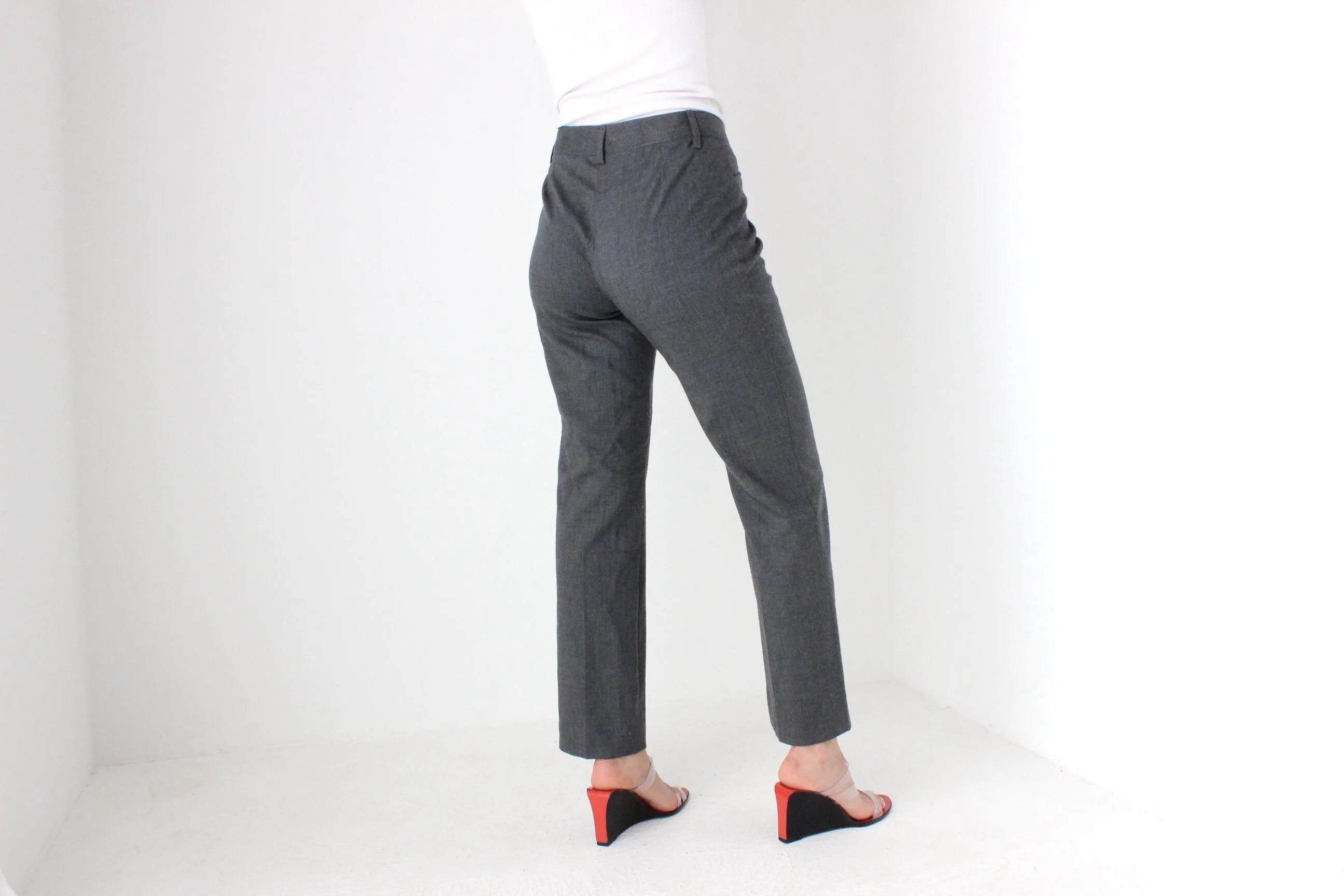 90s Dolce & Gabbana Virgin Wool Tailored Grey Trousers