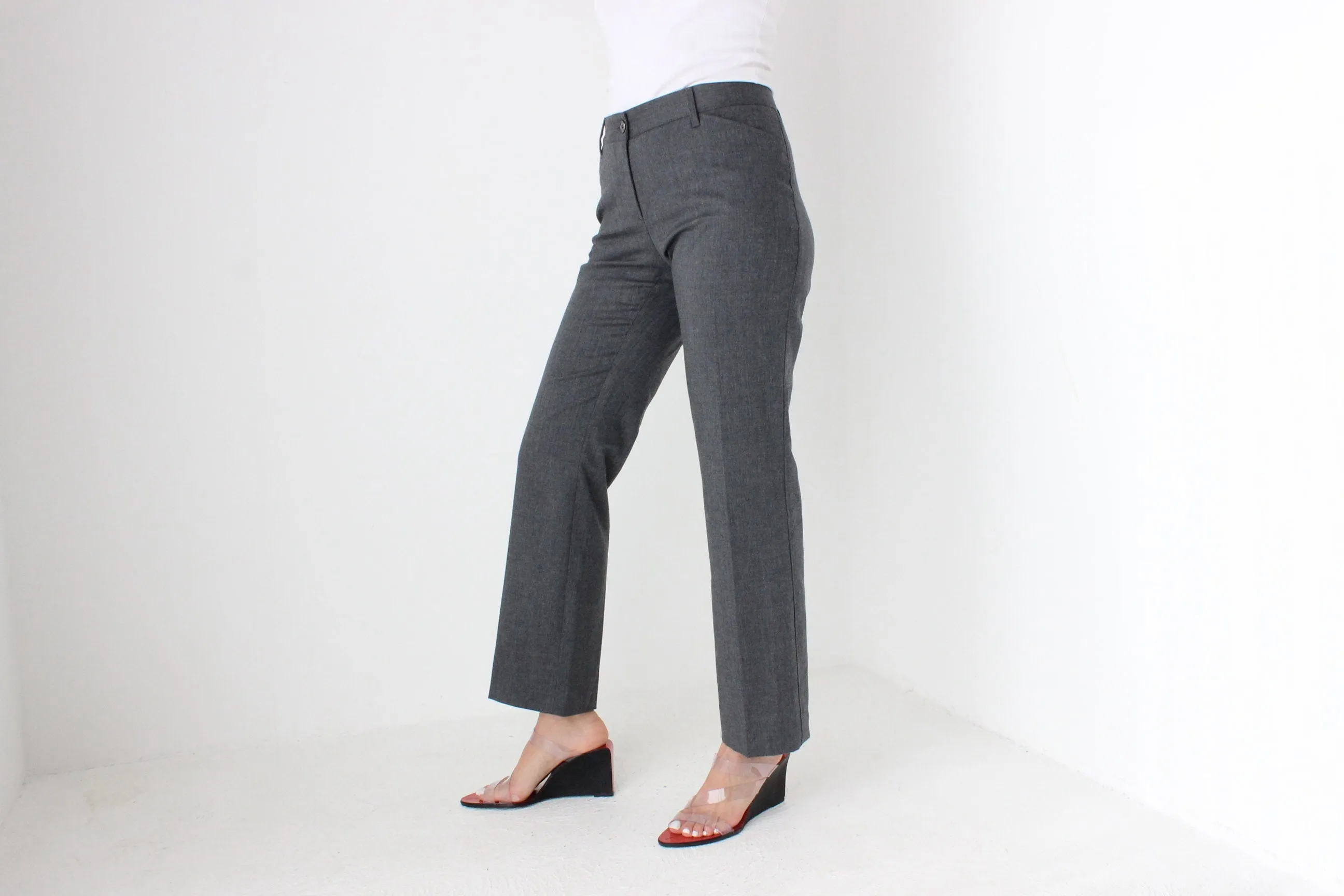 90s Dolce & Gabbana Virgin Wool Tailored Grey Trousers