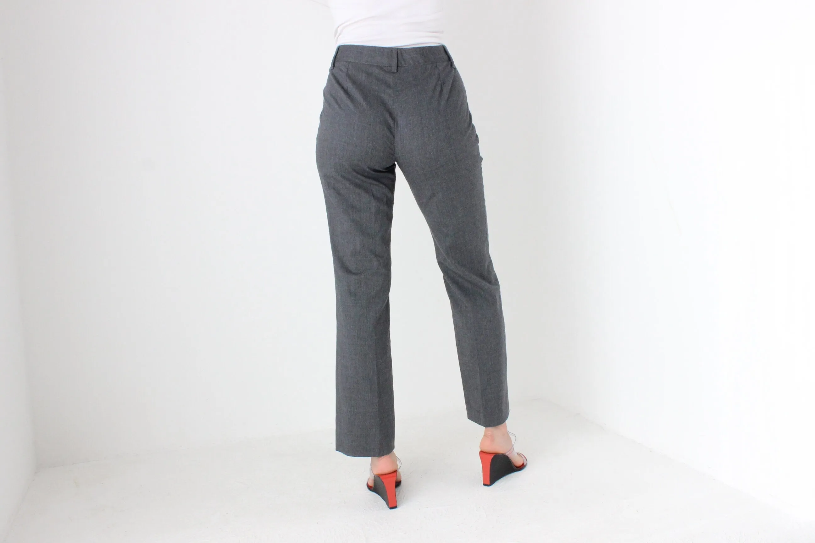 90s Dolce & Gabbana Virgin Wool Tailored Grey Trousers