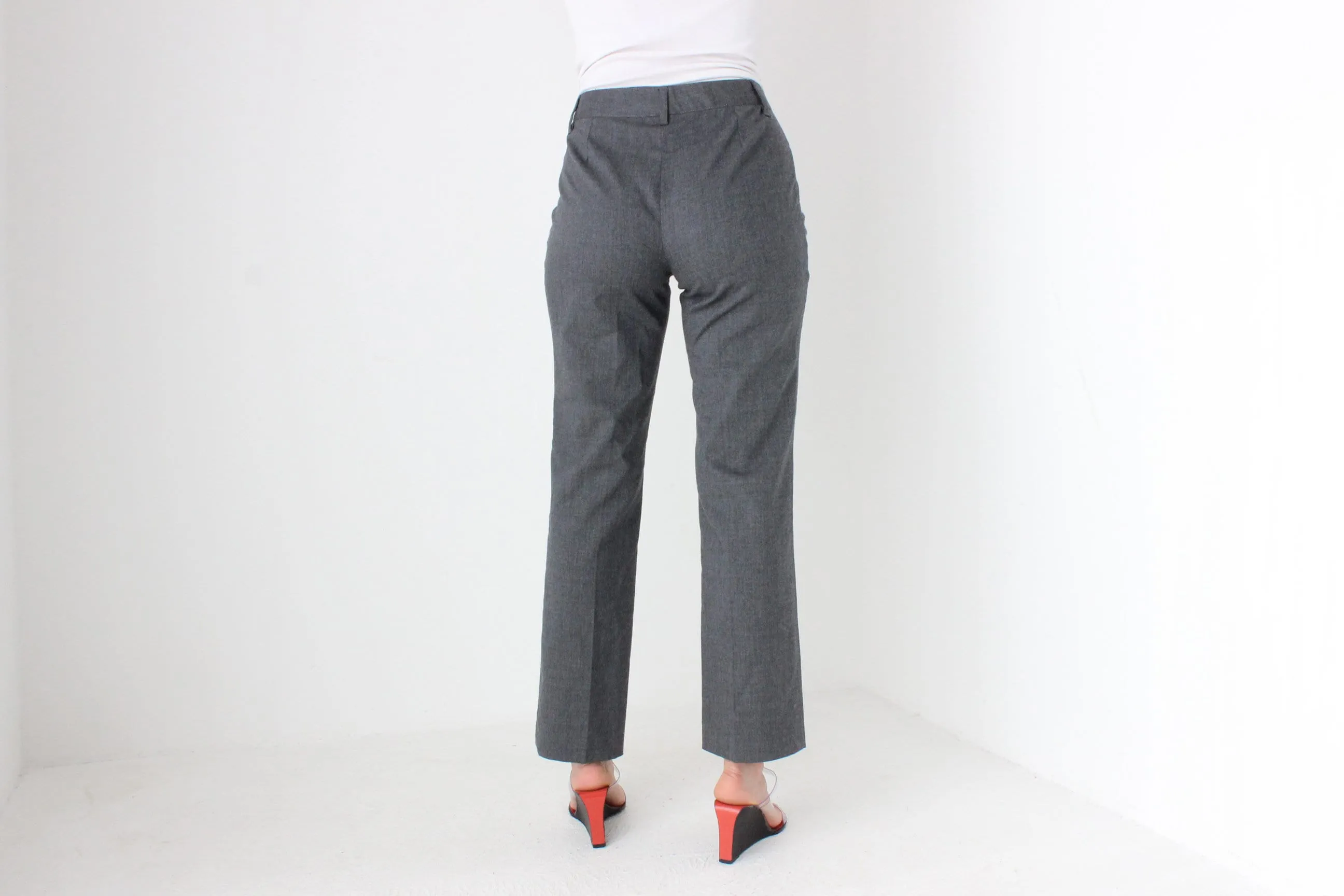 90s Dolce & Gabbana Virgin Wool Tailored Grey Trousers