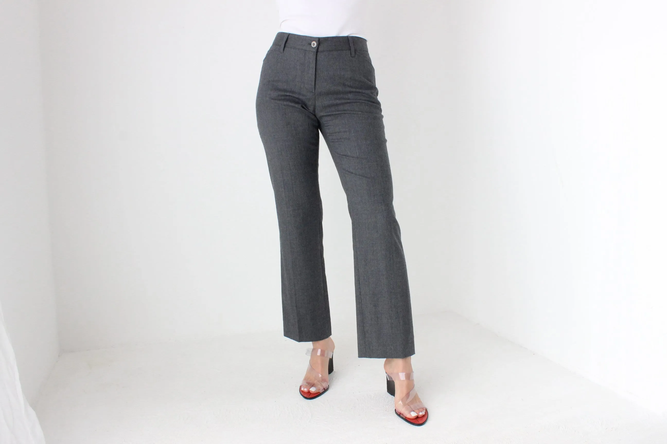 90s Dolce & Gabbana Virgin Wool Tailored Grey Trousers