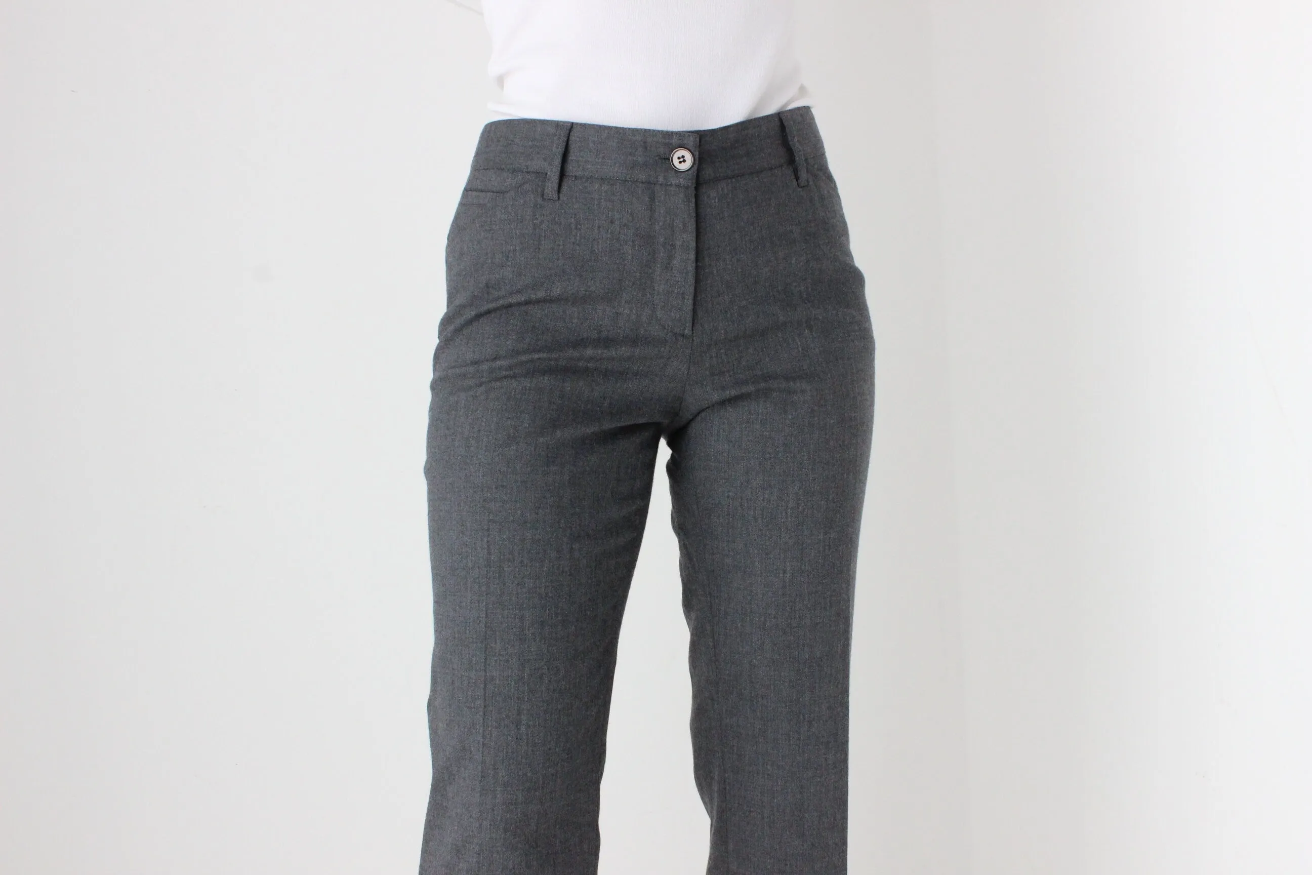 90s Dolce & Gabbana Virgin Wool Tailored Grey Trousers