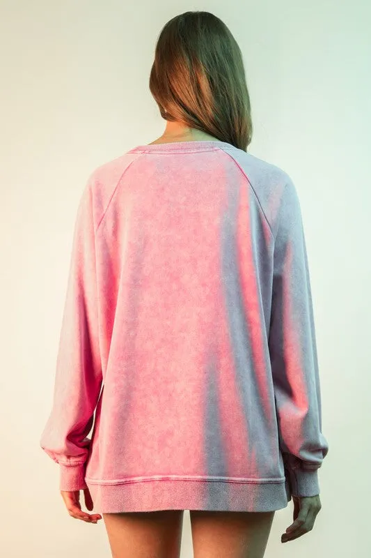 A New Way Plus Orchid Lace Trim Knit Top