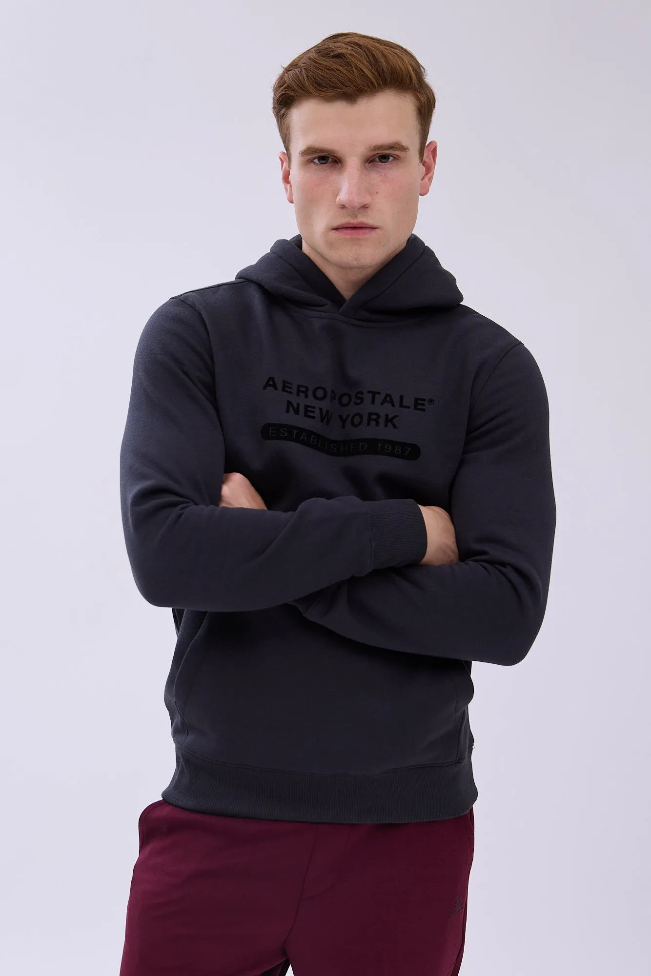 AERO New York Flocked Graphic Hoodie