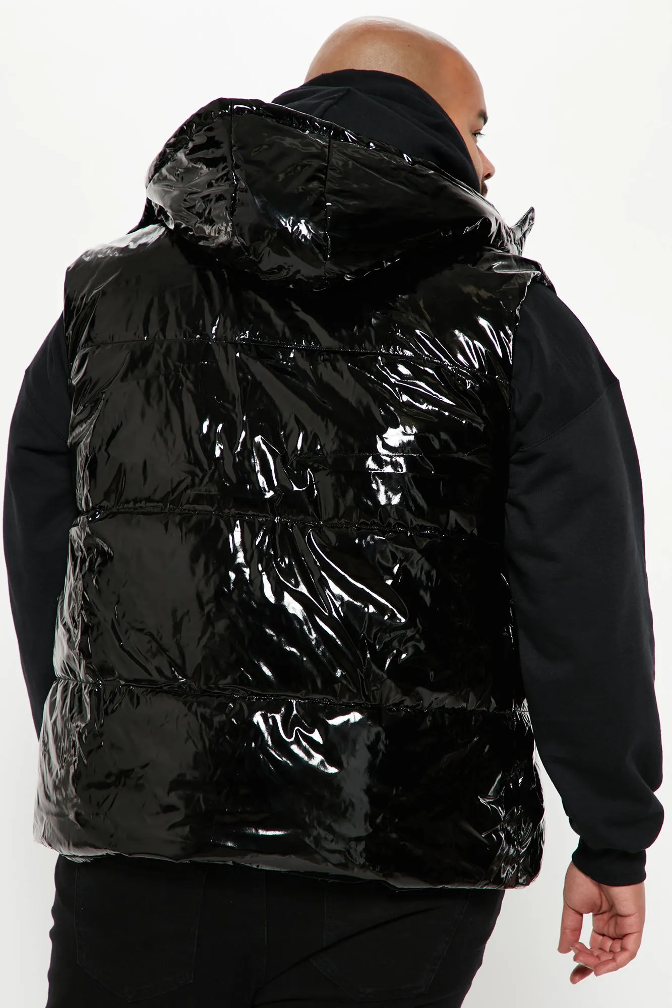 Almost There Hooded Puffer Vest - Black