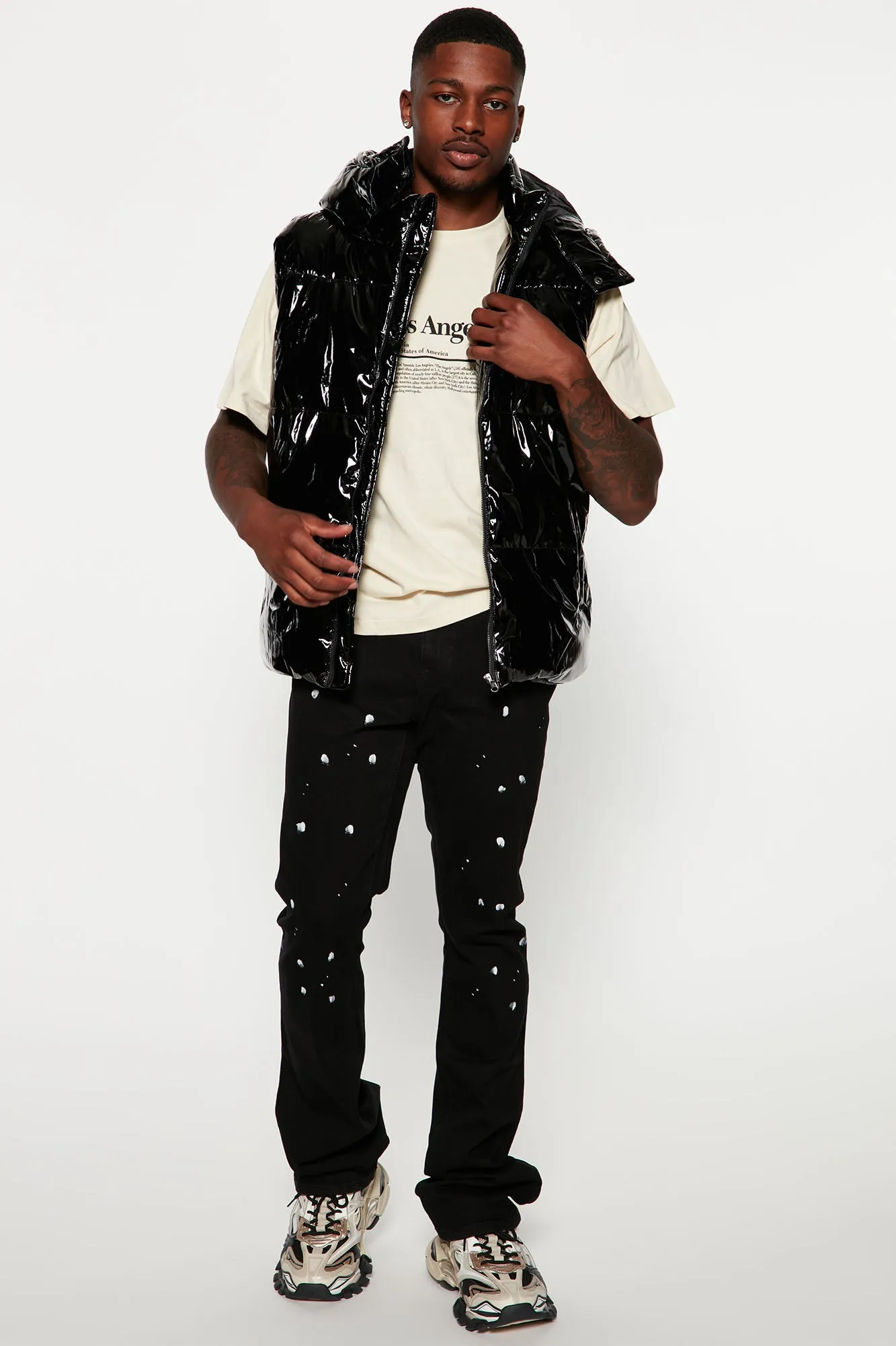 Almost There Hooded Puffer Vest - Black