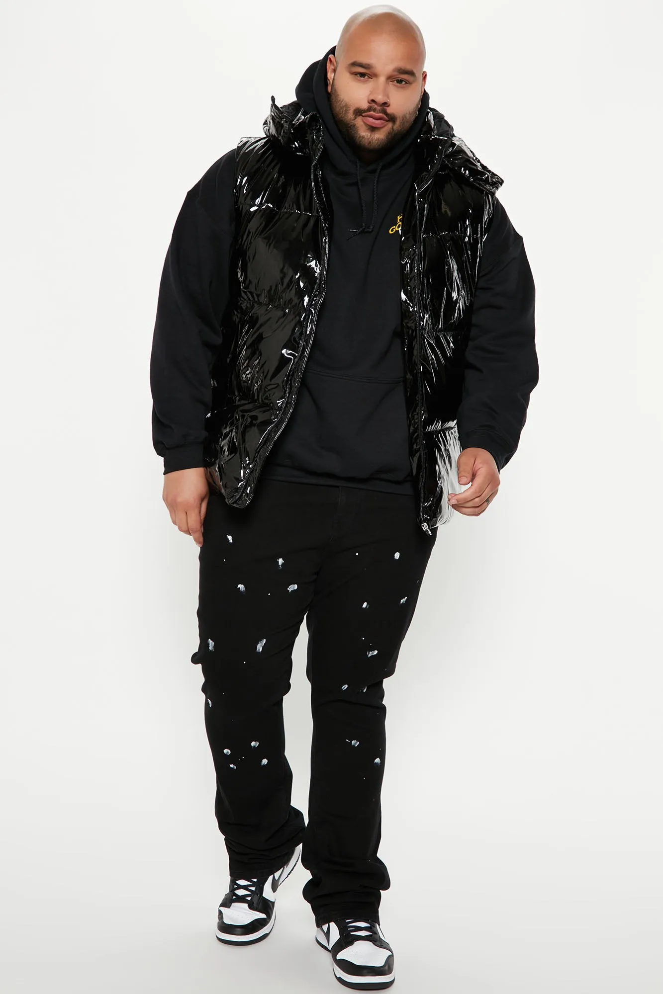 Almost There Hooded Puffer Vest - Black