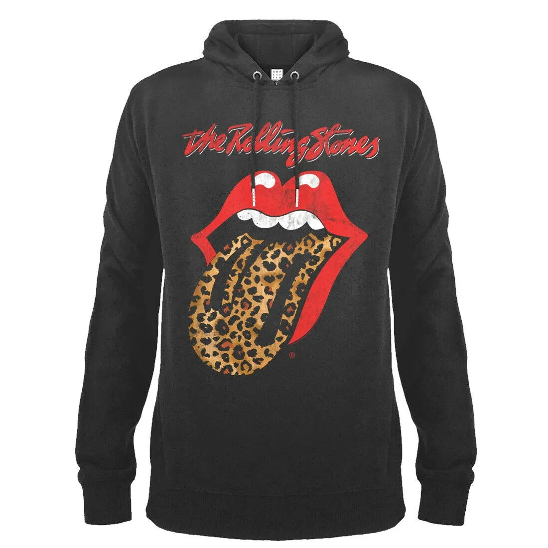 Amplified Womens/Ladies Leopard Tongue The Rolling Stones Hoodie