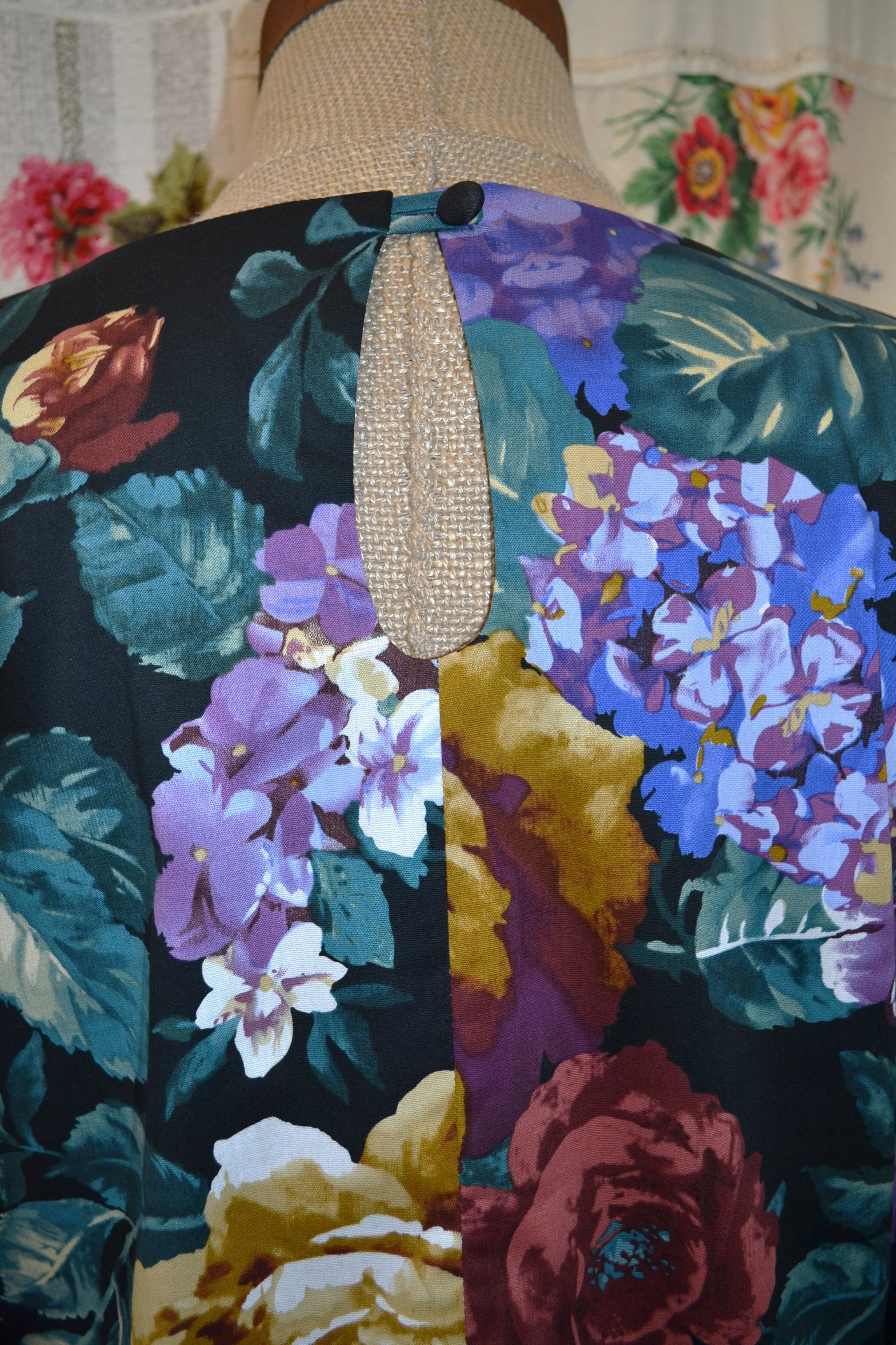 Berserk Vintage Floral full length sleeves Keyhole Top