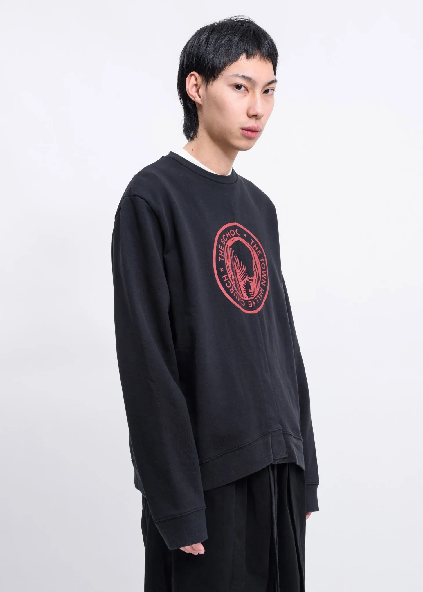 Black Fraternity Heavy Fleece Crewneck Sweater