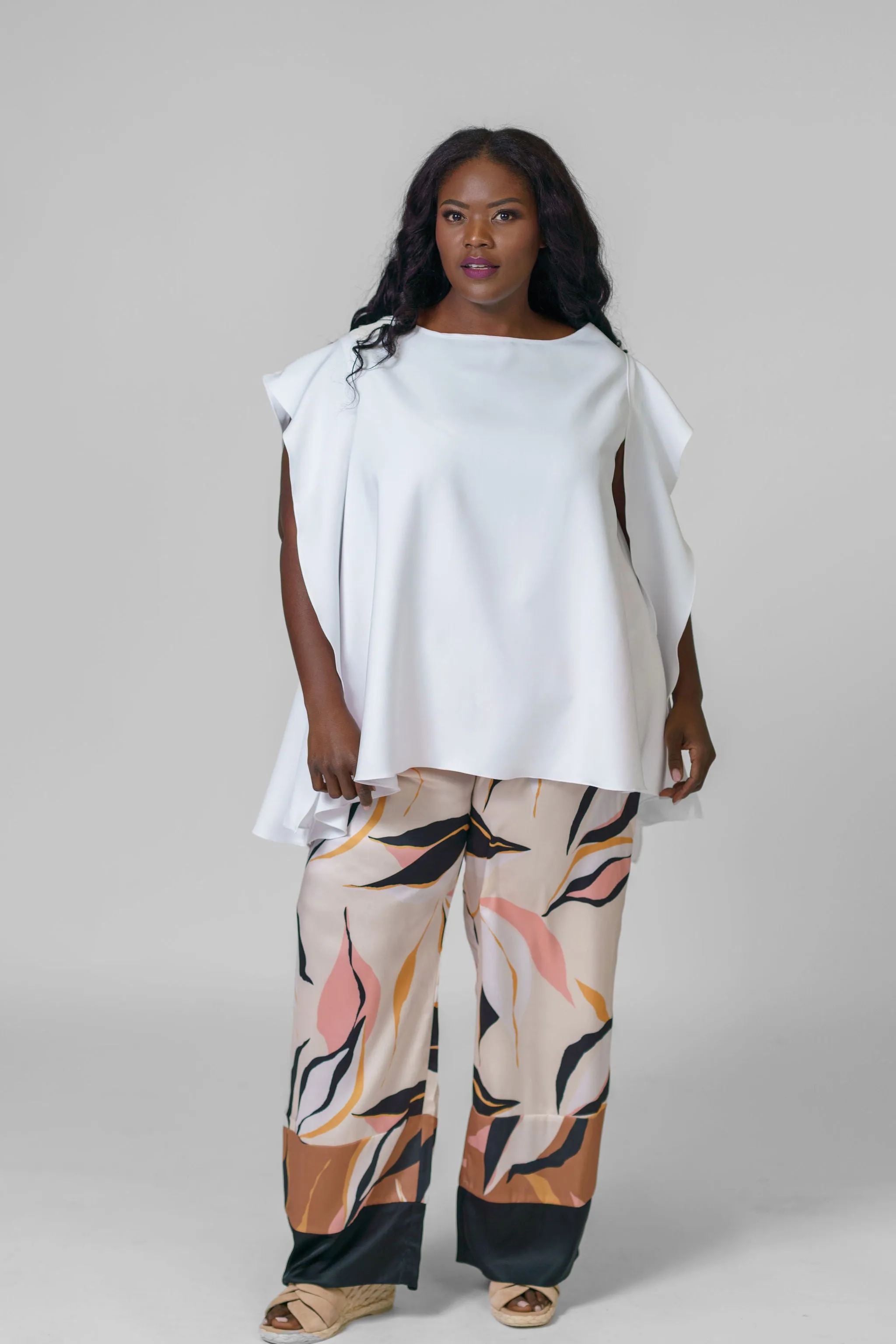 BLOUSE with FLOWY SIDE