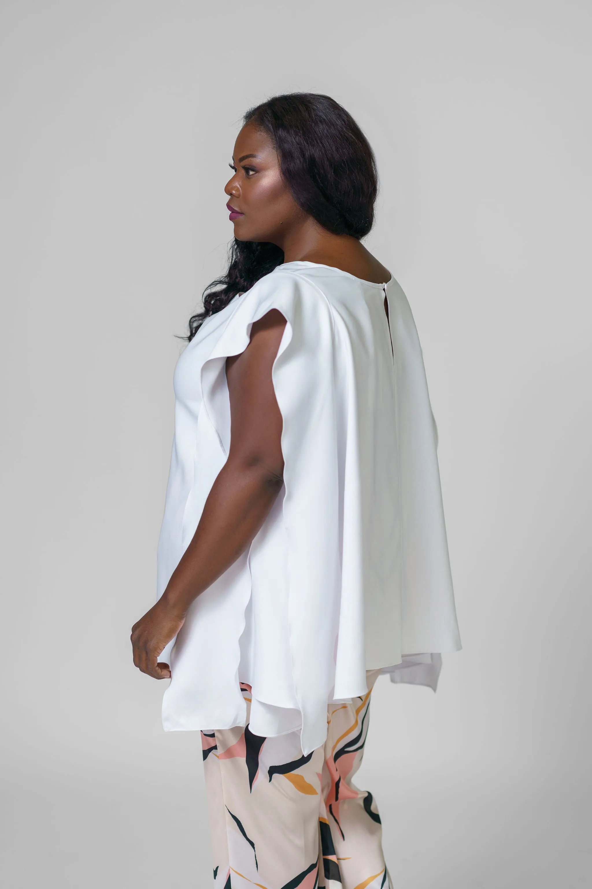 BLOUSE with FLOWY SIDE