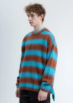 Blue Gradation Stripe Knit Sweater