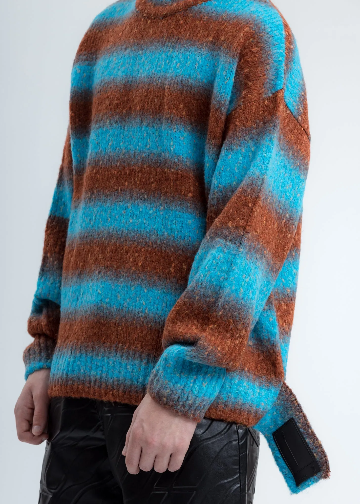 Blue Gradation Stripe Knit Sweater