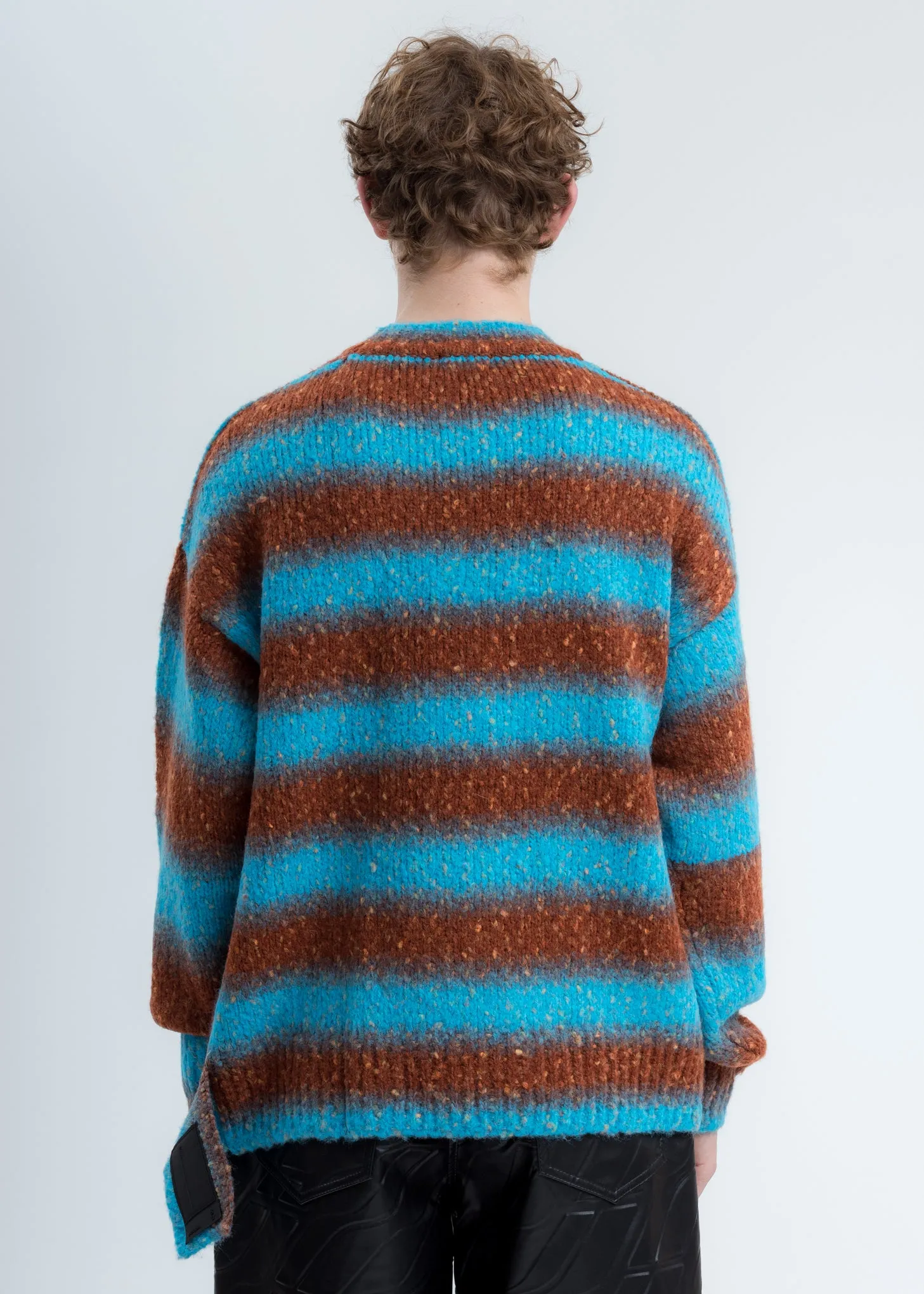 Blue Gradation Stripe Knit Sweater
