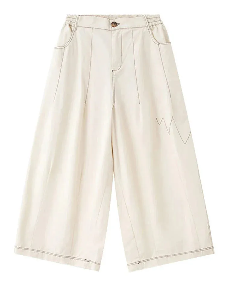 Bolohus Topstitched Wide Leg Pants