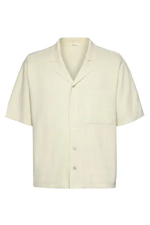 BOXY Structured Knit Shirt egret