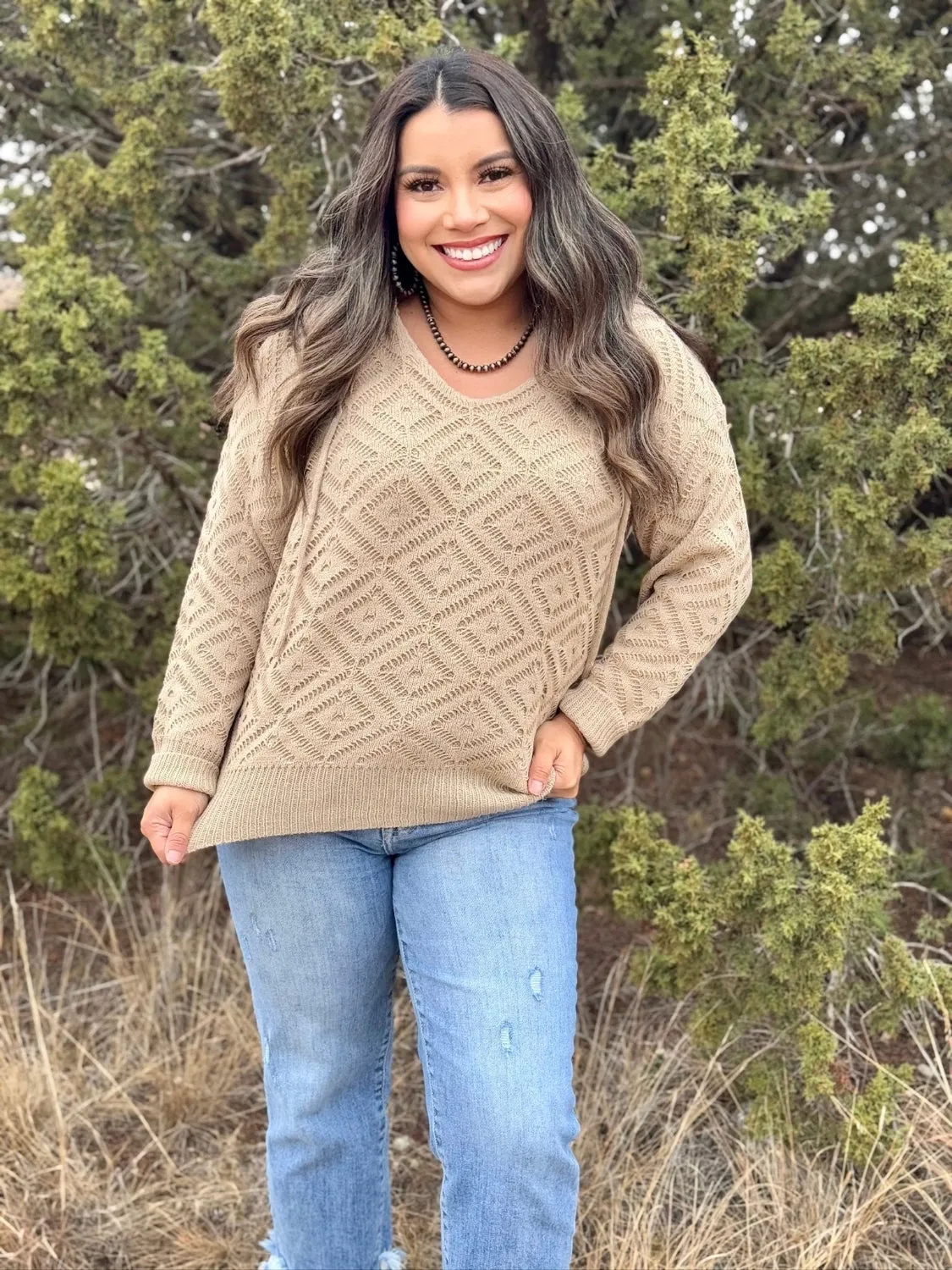 Brooklyn Tan Knit Hoodie