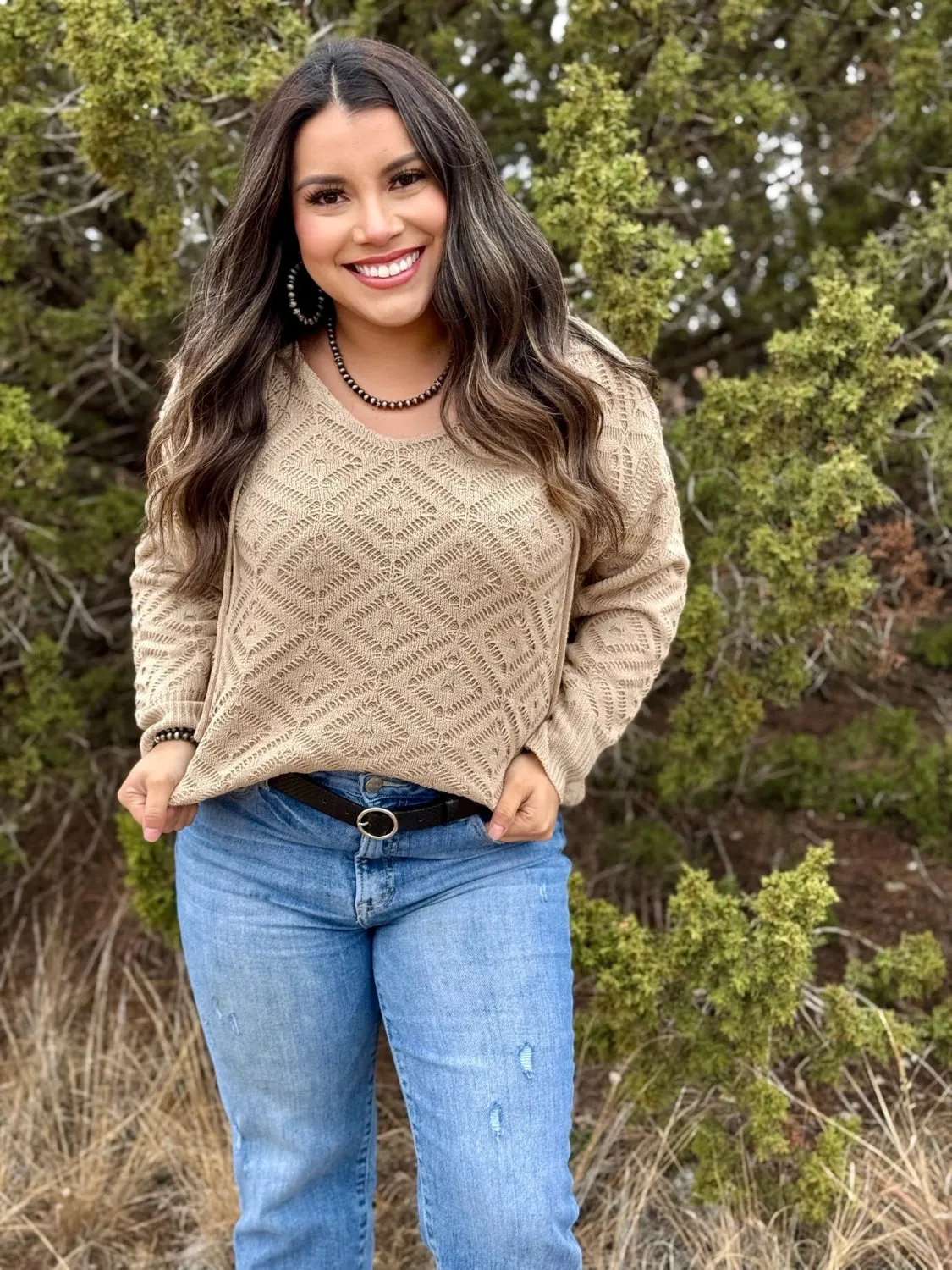 Brooklyn Tan Knit Hoodie