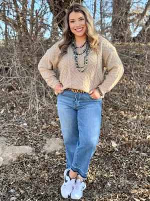 Brooklyn Tan Knit Hoodie