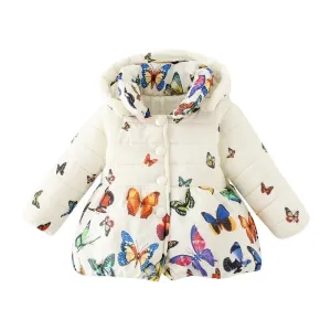 Butterfly Print Winter Jackets