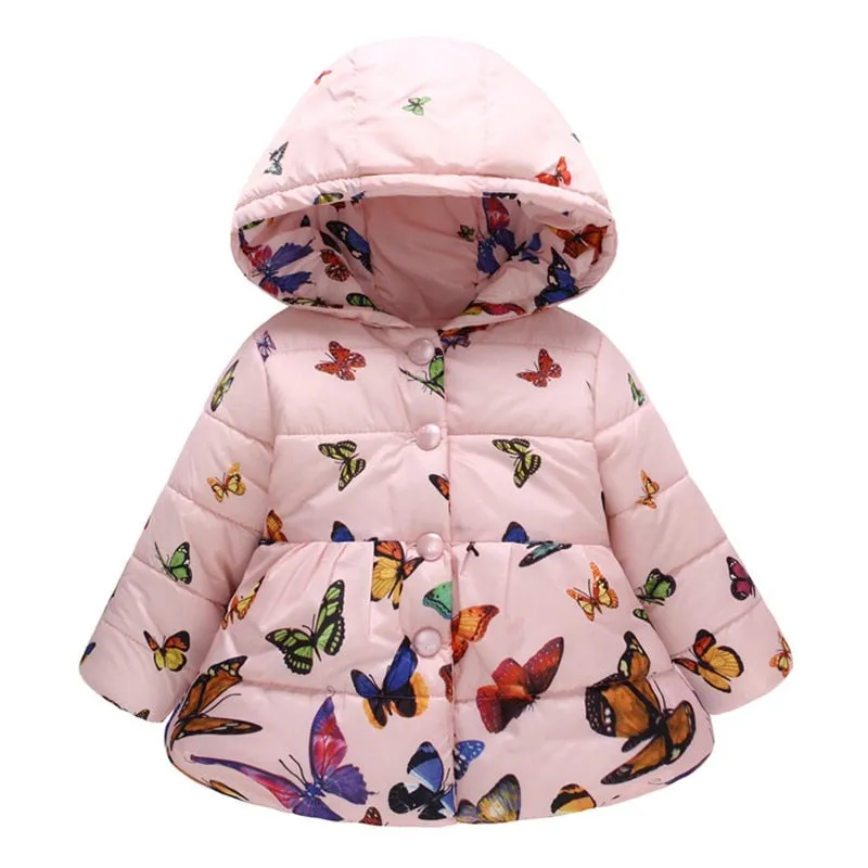 Butterfly Print Winter Jackets