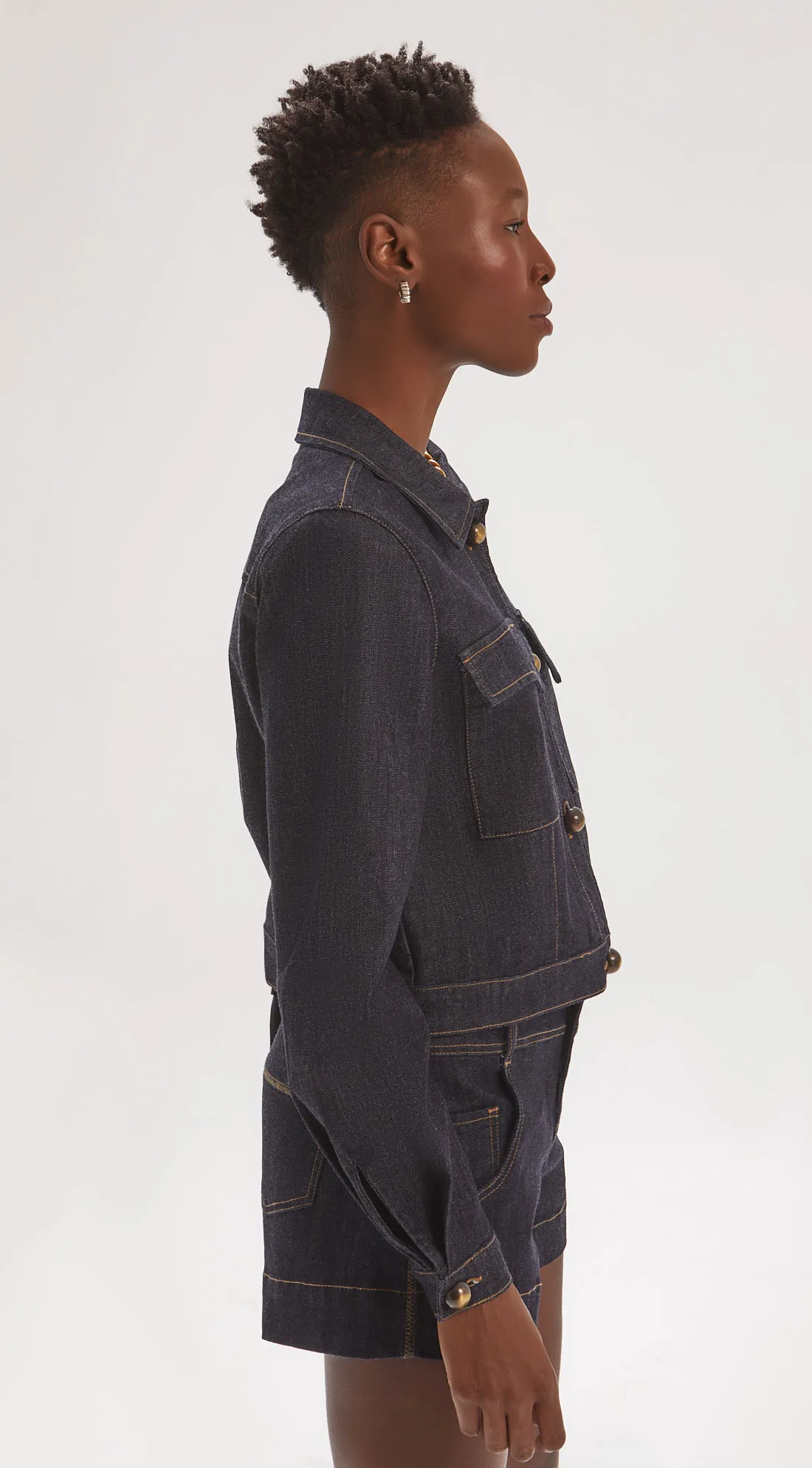 BUTTON FRONT DENIM JACKET
