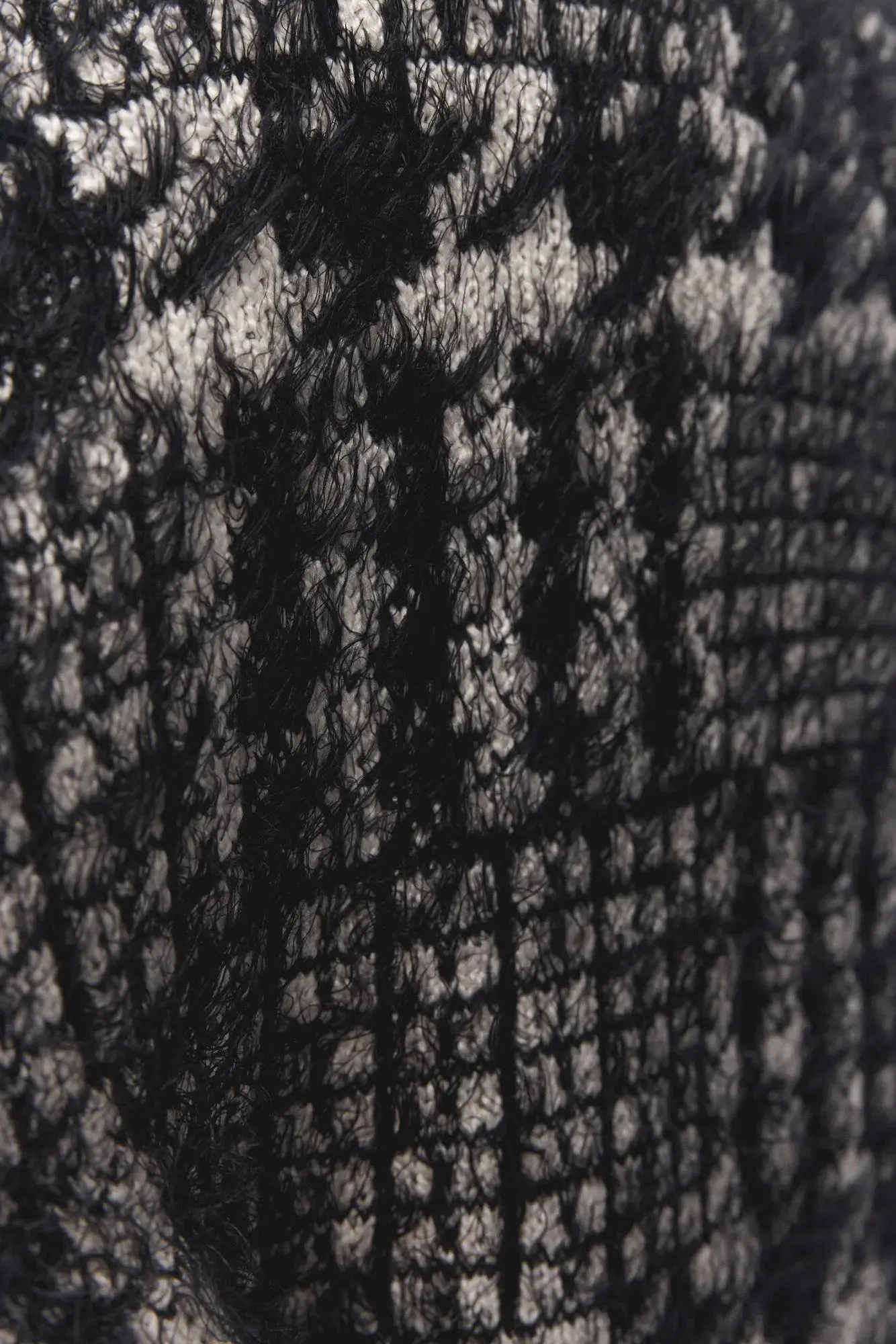 Cardigan blanc et noir à motif pied-de-poule | Cardi