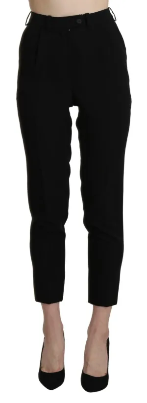 Chic High Waist Skinny Cropped Trousers