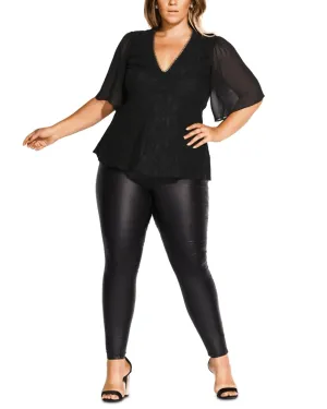 City Chic Women's Trendy Plus Size High Born Top Black Size 22W | Black