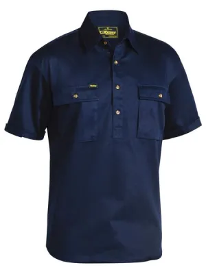 Closed Front Cotton Short Sleeve Drill Shirt - BSC1433