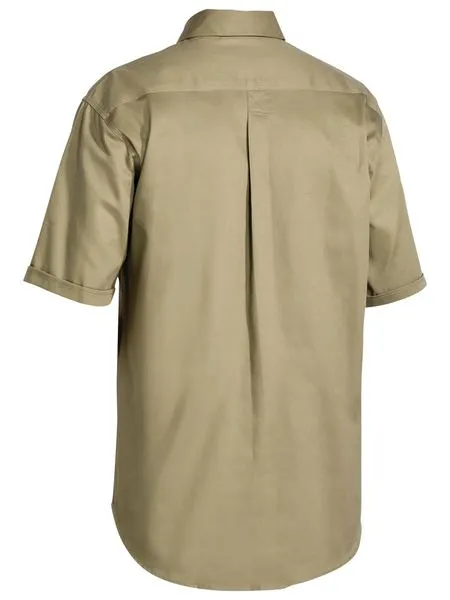 Closed Front Cotton Short Sleeve Drill Shirt - BSC1433