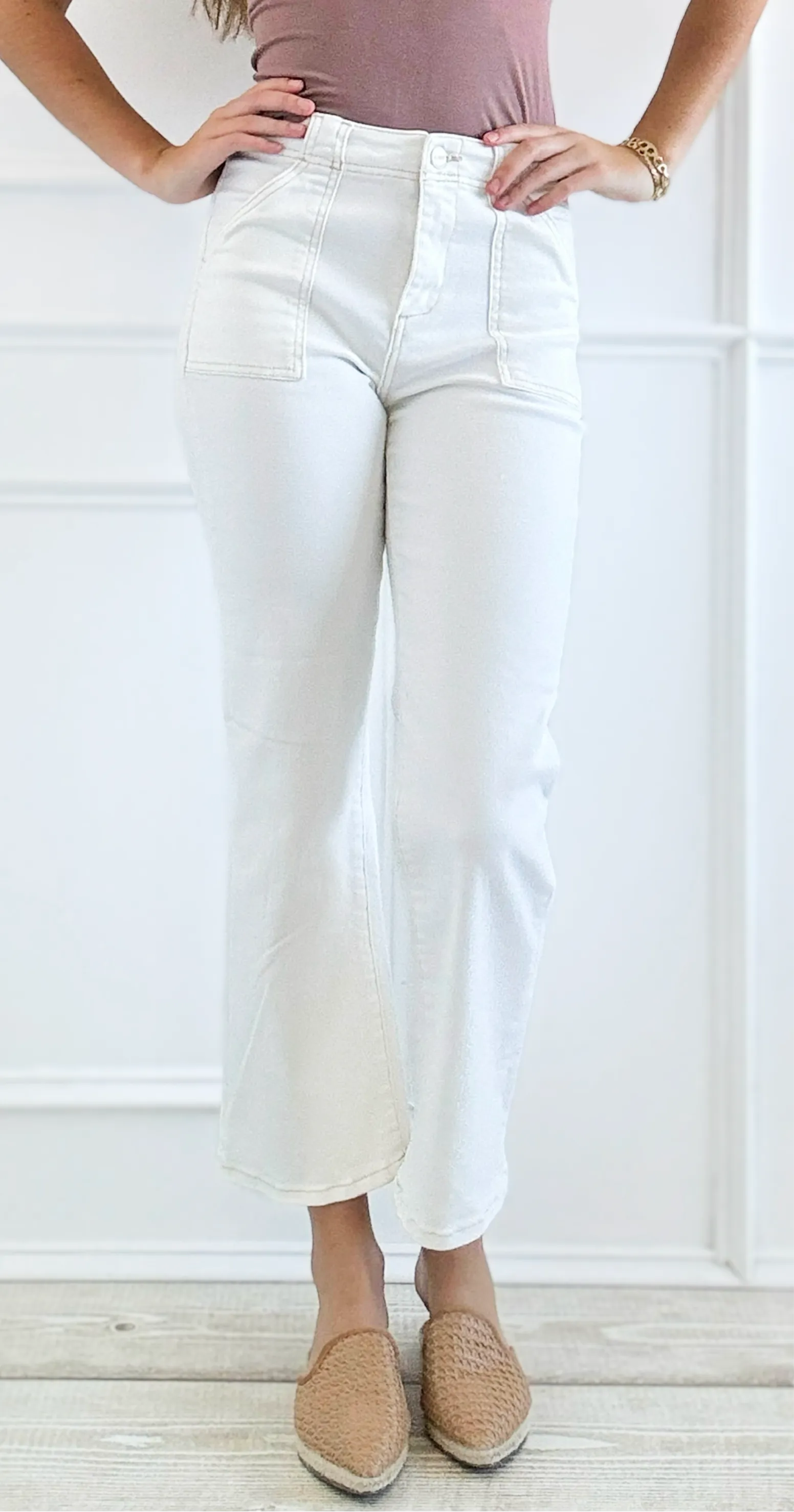 Coastal Breeze Wide-Leg Pant - Cream