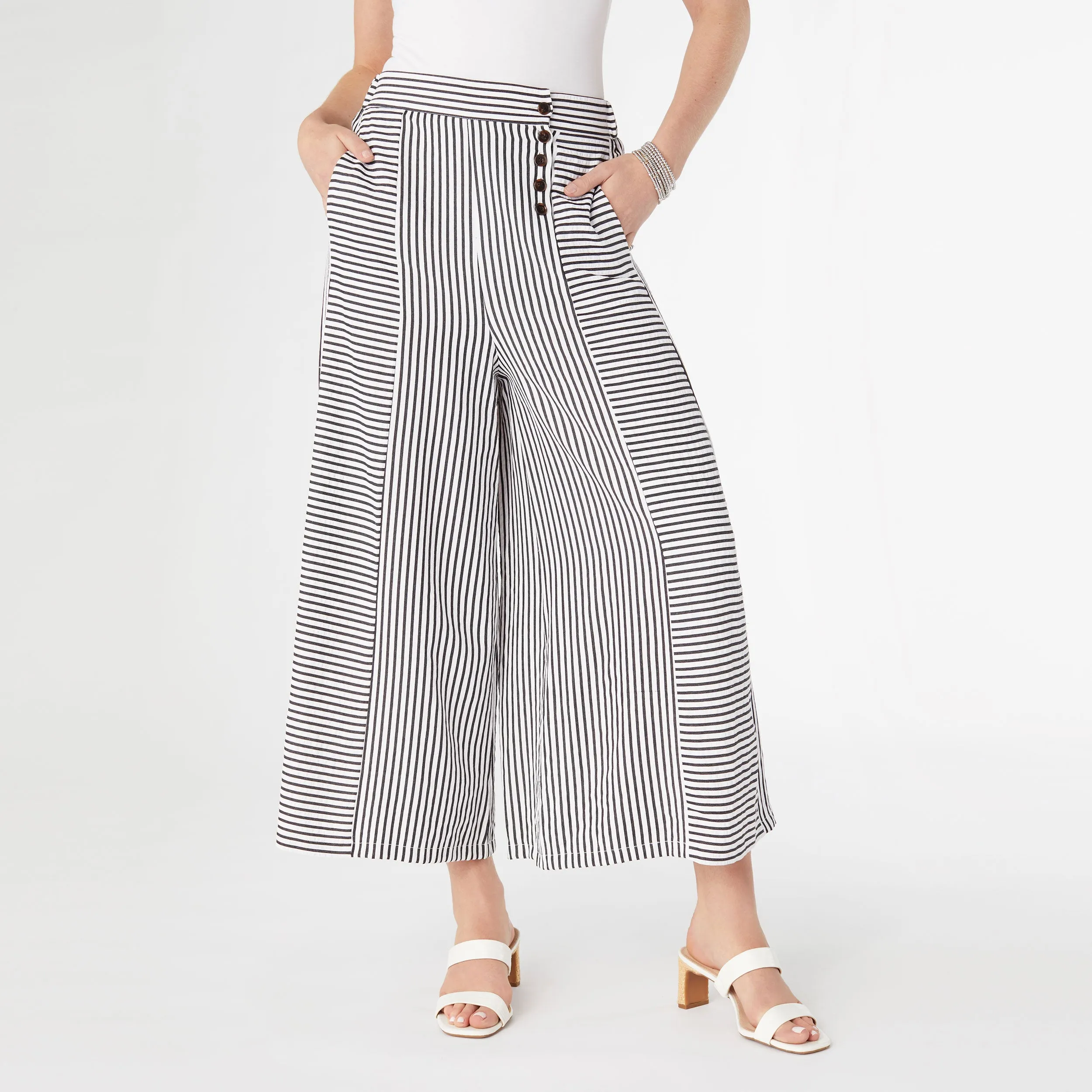 Dahlia Striped Flowy Pants