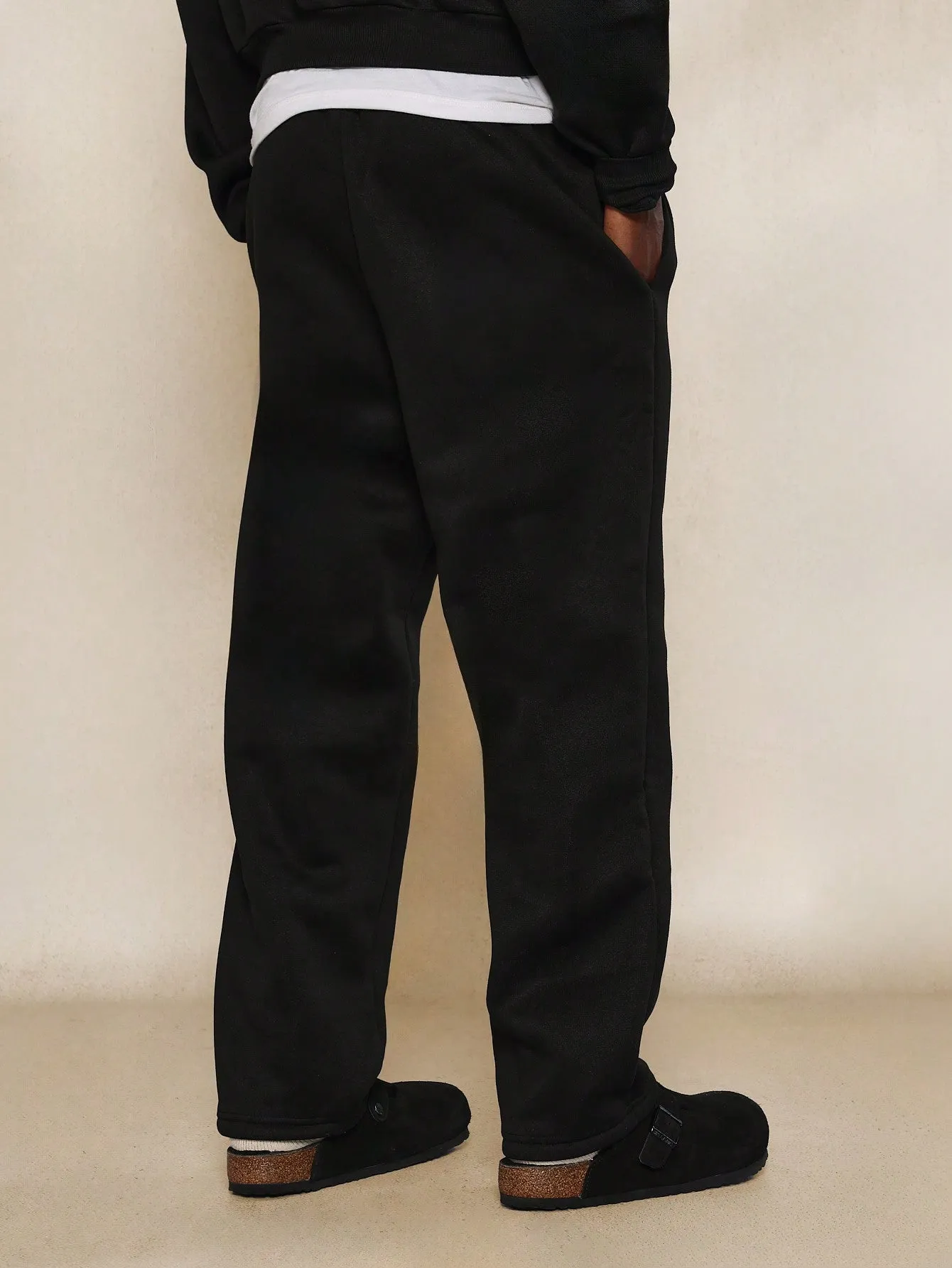 Drop Crotch Jogger With Letter Tape Graphic Print