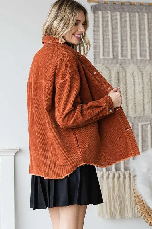 Eco Chic Ribbed Velvet Jacket | Curvy