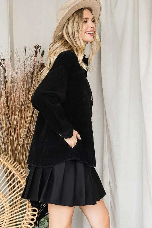 Eco Chic Ribbed Velvet Jacket | Curvy