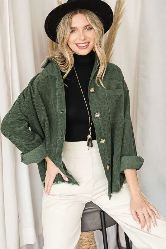 Eco Chic Ribbed Velvet Jacket | Curvy