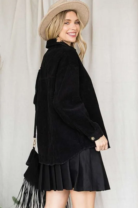 Eco Chic Ribbed Velvet Jacket | Curvy