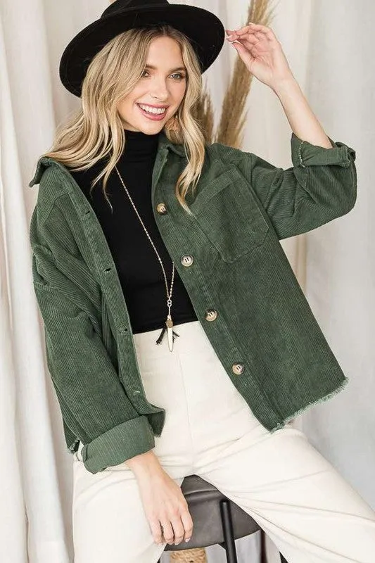 Eco Chic Ribbed Velvet Jacket | Curvy