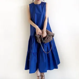 Elegant Indigo Layered Maxi Dress