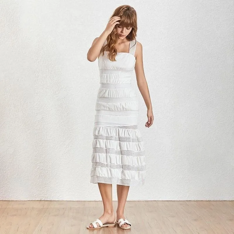 ELEGANT SPAGHETTI SLEEVELESS DRESS