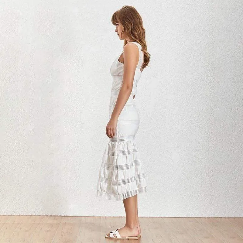 ELEGANT SPAGHETTI SLEEVELESS DRESS