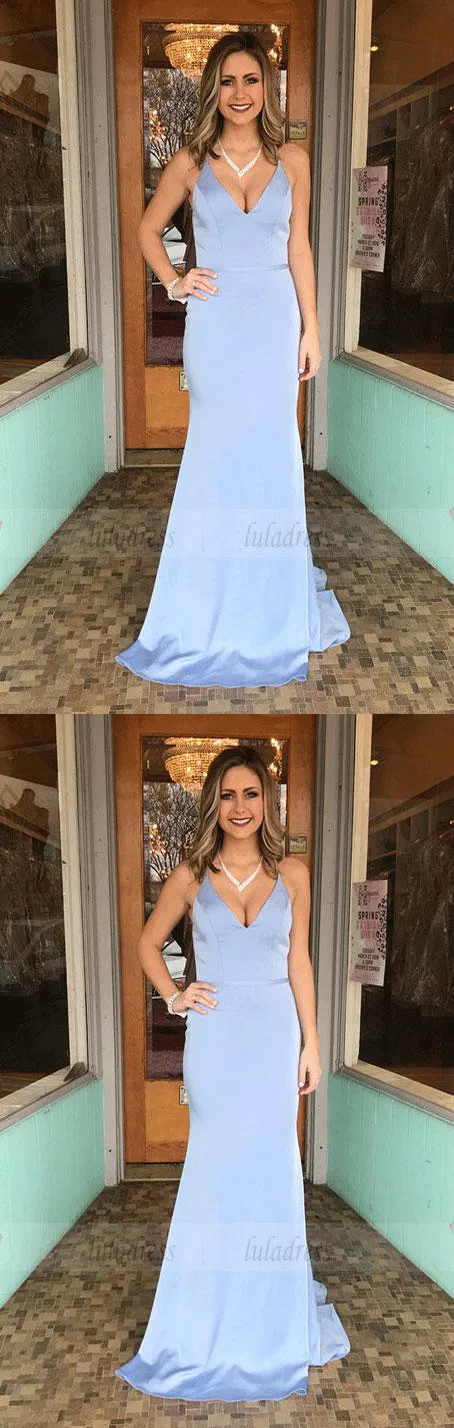 Elegant Straps Mermaid Long Formal Evening Dress, elegant evening dress
