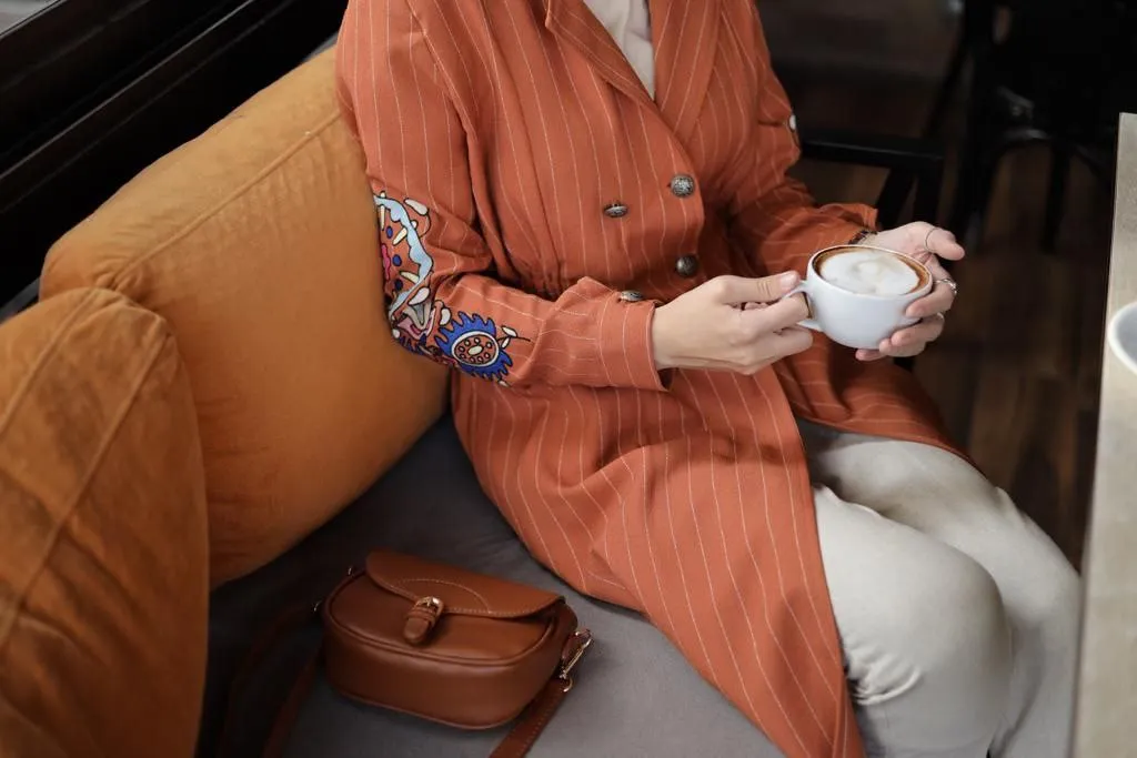 Embroidered Sleeve Double-Breasted Jackets