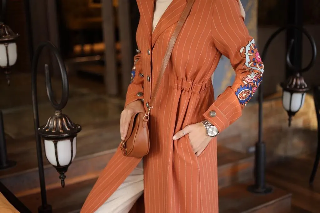 Embroidered Sleeve Double-Breasted Jackets