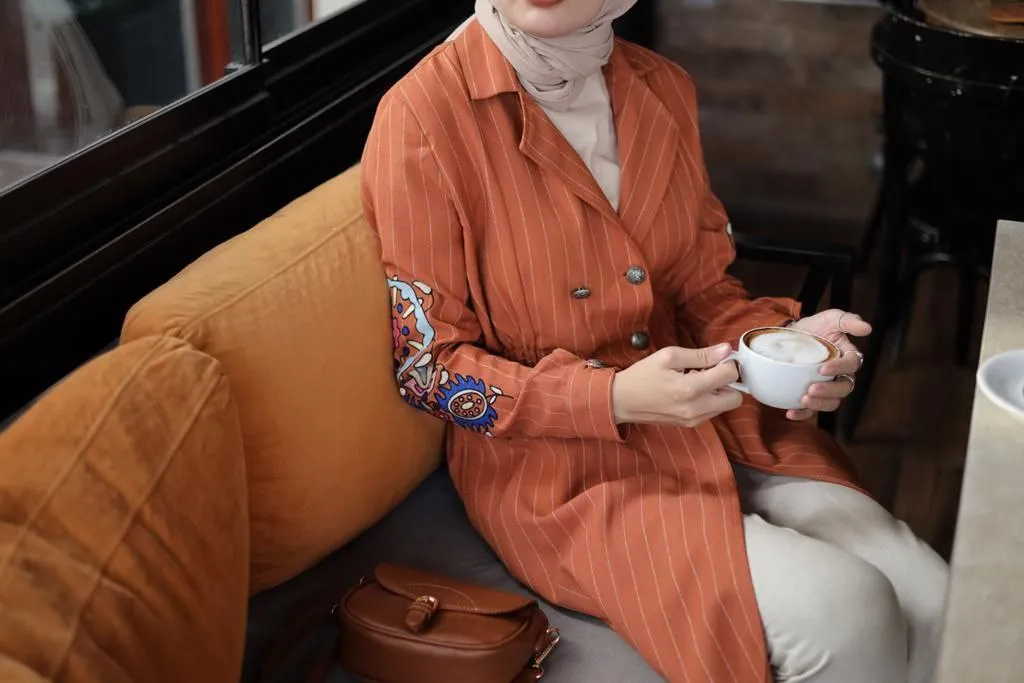 Embroidered Sleeve Double-Breasted Jackets