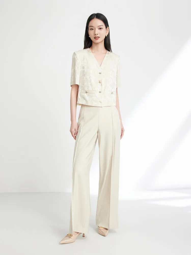 EP YAYING Wide-Leg Suit Pants