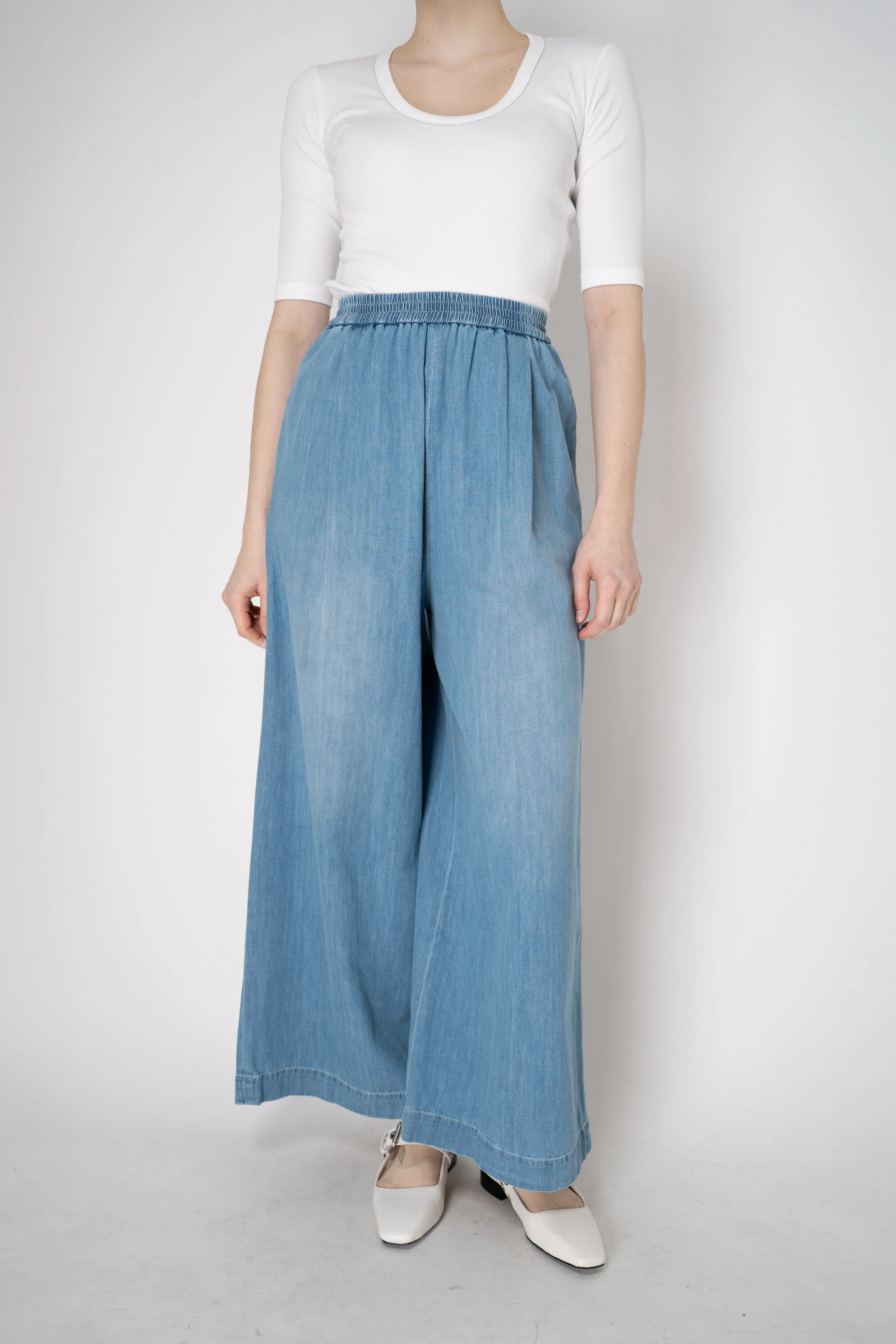 Fabiana Filippi Wide Leg Pull-On Style Denim Trousers