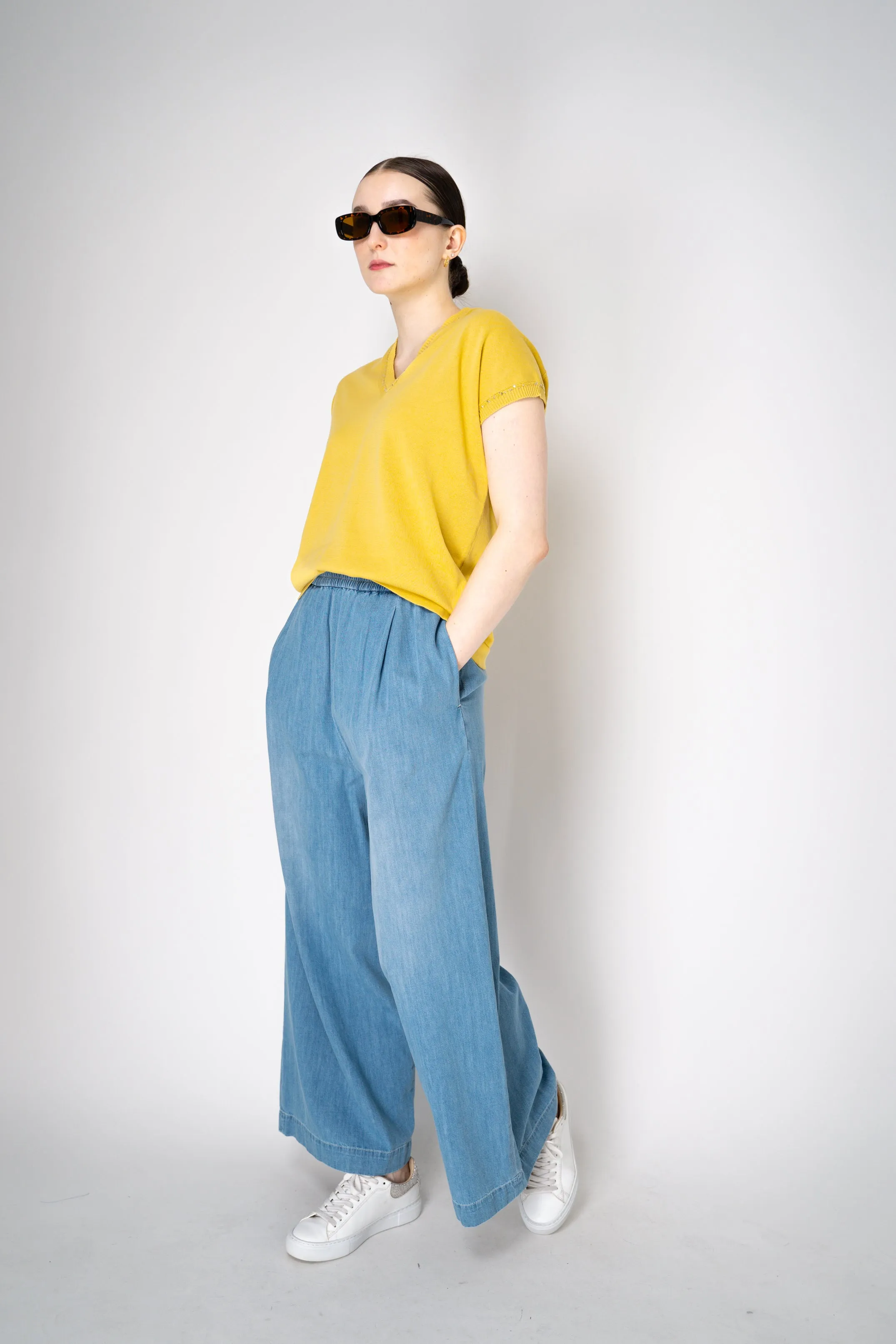 Fabiana Filippi Wide Leg Pull-On Style Denim Trousers